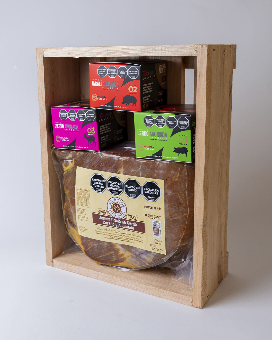 Estuche 3 latas + medio Jamón de Cerdo